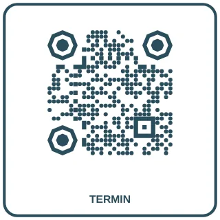 QR-Code-Vorlage Praxis & Beratung: Ruhiges Salbeiblau