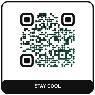 QR-Code-Vorlage Cool Gecko: Sonnenbrillen-Schwarz mit Grün