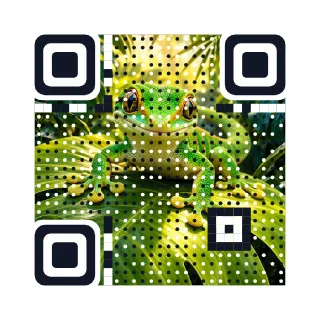 QR-Code-Vorlage Jungle Gecko: Der Gecko im Tropenwald als Bild-QR