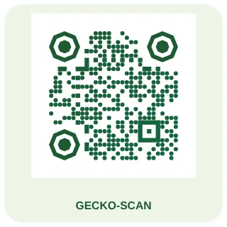 QR-Code-Vorlage Gecko-Schuppen: Achteck-Marker und Punkte wie Echsenhaut