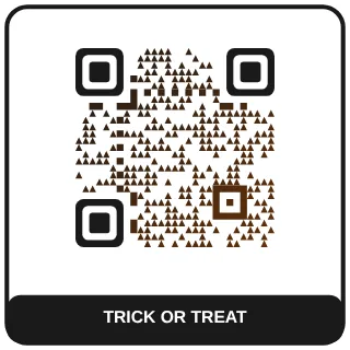 QR-Code-Vorlage Halloween: Kürbisorange auf Nachtschwarz