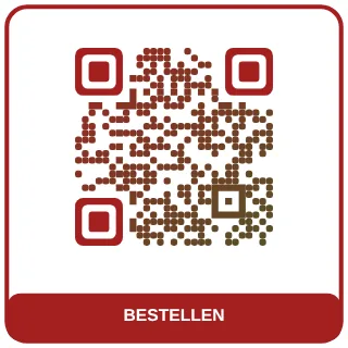 QR-Code-Vorlage Pizzeria: Tomatenrot mit Basilikum-Verlauf