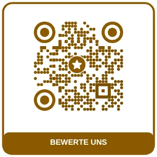 QR-Code-Vorlage Bewertung: Goldbraun mit Stern, für Google-Bewertungen
