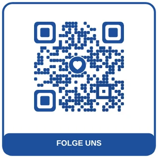 QR-Code-Vorlage Community Blau: Klares Blau mit Herz für Facebook-Seite oder Gruppe