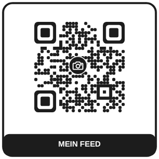 QR-Code-Vorlage Foto-Feed Schwarz: Schlicht in Schwarz mit Kamera-Symbol für dein Foto-Profil