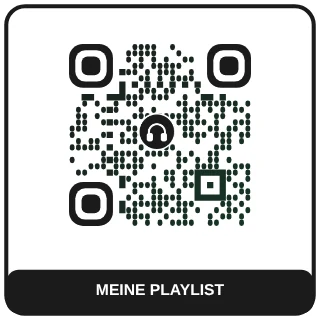 QR-Code-Vorlage Playlist Dunkel: Dunkel mit Kopfhörer, für Playlists und DJ-Sets