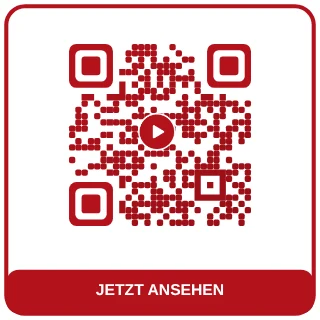 QR-Code-Vorlage Videokanal Rot: Kräftiges Rot mit Play-Symbol, passt zu YouTube-Kanälen