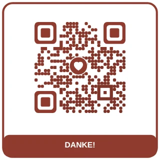 QR-Code-Vorlage Danke-Karte: Warmes Terrakotta mit Herz für die Karte im Paket
