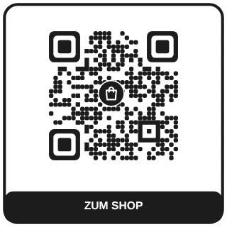 QR-Code-Vorlage Shop minimal: Schlichtes Schwarz mit Einkaufstasche