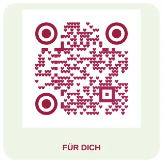 QR-Code-Vorlage Valentinstag: Herzen in Rot