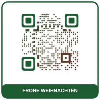 QR-Code-Vorlage Weihnachten: Tannengrün mit Rot