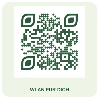 QR-Code-Vorlage Gästezimmer: Gemütliches Waldgrün